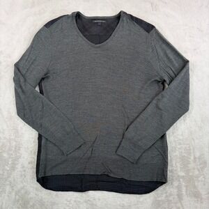 JOHN VARVATOS USA V Neck Sweater in Grey Men Large Wool Blend NWOT $298